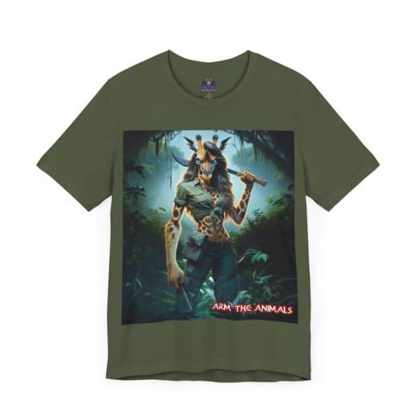Arm The Animals: Hunter Giraffe Girl #AA-D-Gi001 Unisex Jersey Short Sleeve Tee - Image 47