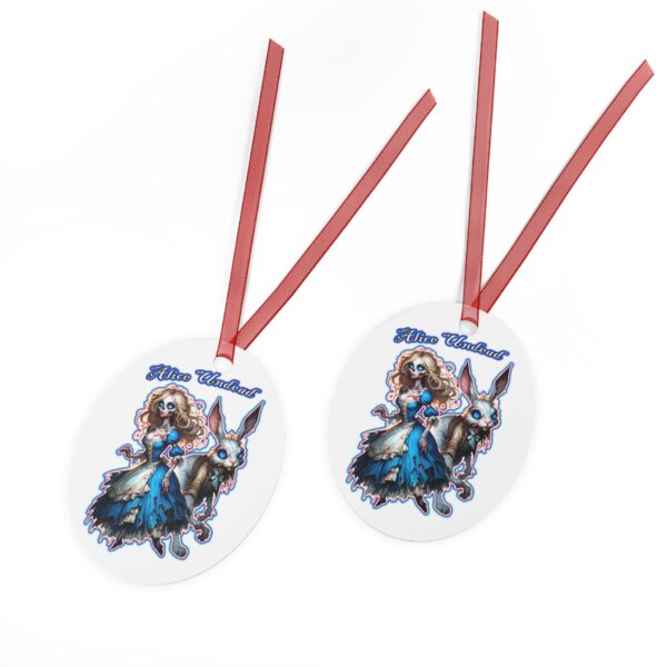 Undead Alice & White Rabbit Zombie #WT-D-A01 Metal Ornaments - Image 3