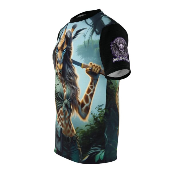 Arm The Animals: Hunter Giraffe Girl #AA-D-Gi001 Unisex Cut & Sew Tee (AOP) - Image 3