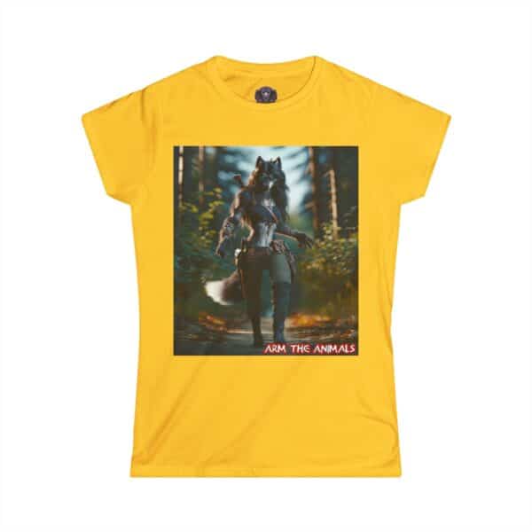 Arm The Animals: Hunter Wolf Girl #AA-D-W002 Women's Softstyle Tee - Image 22