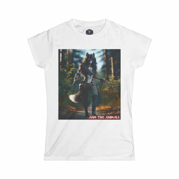 Arm The Animals: Hunter Wolf Girl #AA-D-W002 Women's Softstyle Tee - Image 13