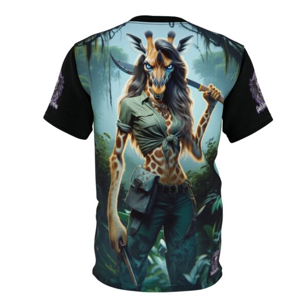 Arm The Animals: Hunter Giraffe Girl #AA-D-Gi001 Unisex Cut & Sew Tee (AOP) - Image 2