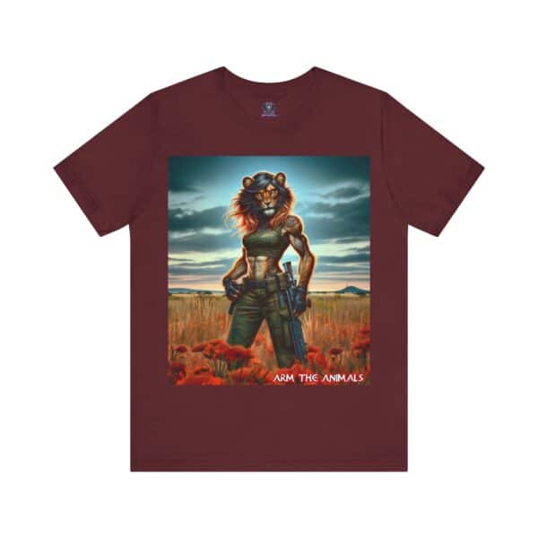 Arm The Animals: Hunter Lioness #AA-D-Lis001 Unisex Jersey Short Sleeve Tee - Image 26