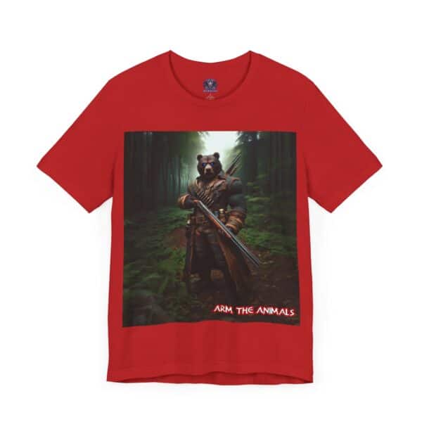 Arm The Animals: Hunter Bear #AA-D-Be001 Unisex Jersey Short Sleeve Tee - Image 33