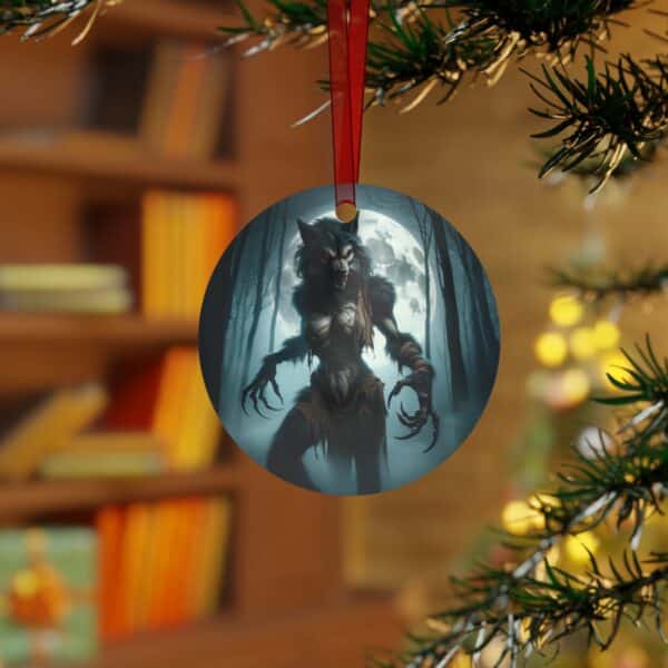 She-Werewolf Full Moon #ML-D-WW01 Metal Ornaments - Image 4