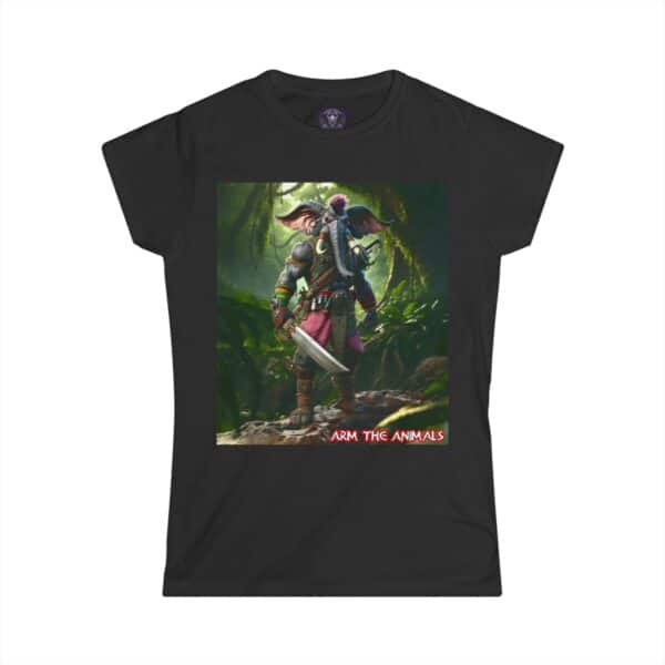 Arm The Animals: Hunter Elephant #AA-D-El001 Women's Softstyle Tee