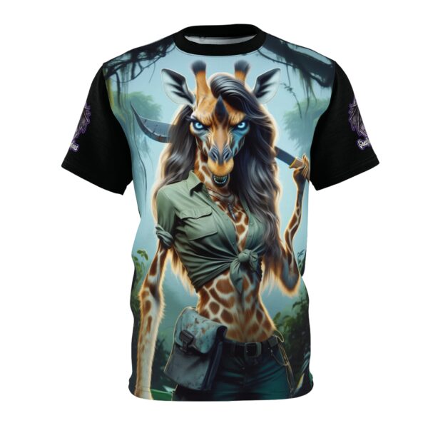 Arm The Animals: Hunter Giraffe Girl #AA-D-Gi001 Unisex Cut & Sew Tee (AOP)