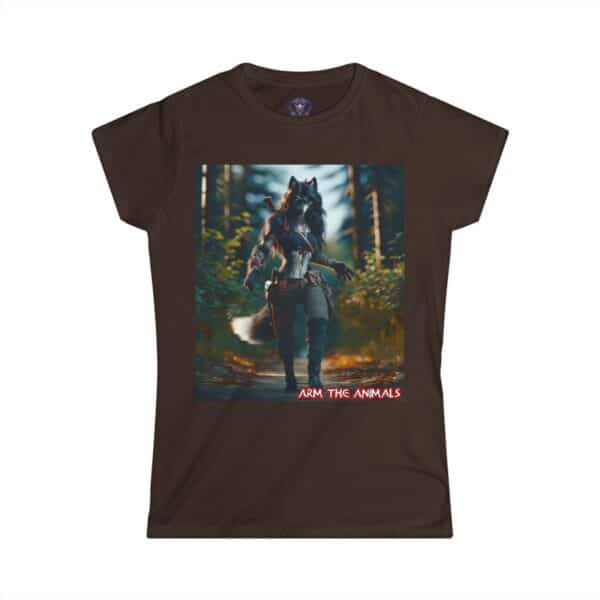 Arm The Animals: Hunter Wolf Girl #AA-D-W002 Women's Softstyle Tee - Image 19