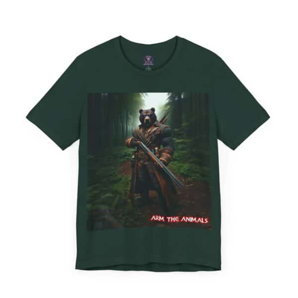 Arm The Animals: Hunter Bear #AA-D-Be001 Unisex Jersey Short Sleeve Tee - Image 51