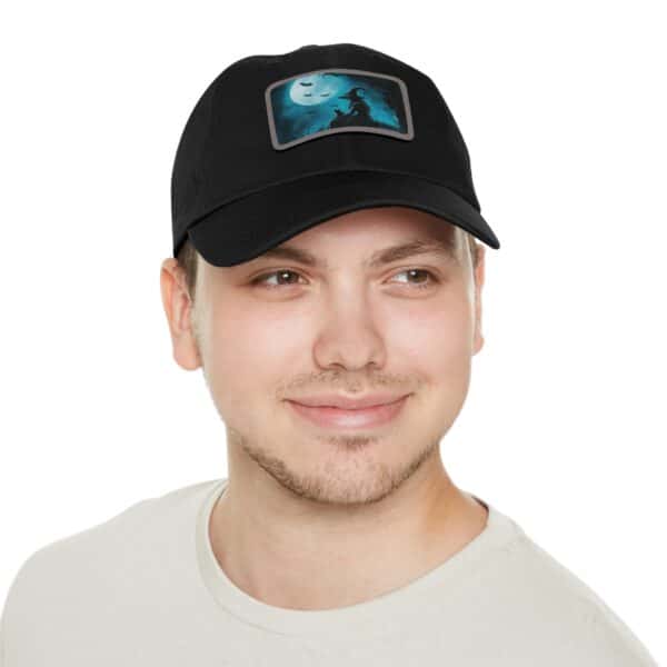 Witch With Black Cat By Moonlight #MJ-W003 Logo Leather Patch Dad Hat - Casual Style for Music Lovers - Image 20