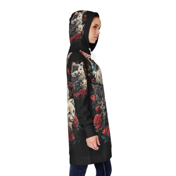 Women's Hoodie Dress Mama Cat & Kittens WD-M001 By Wyldesigns - Image 6