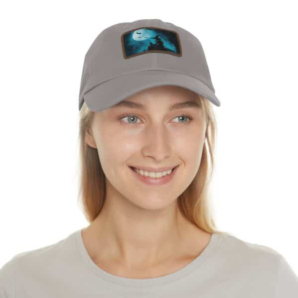 Witch With Black Cat By Moonlight #MJ-W003 Logo Leather Patch Dad Hat - Casual Style for Music Lovers - Image 49