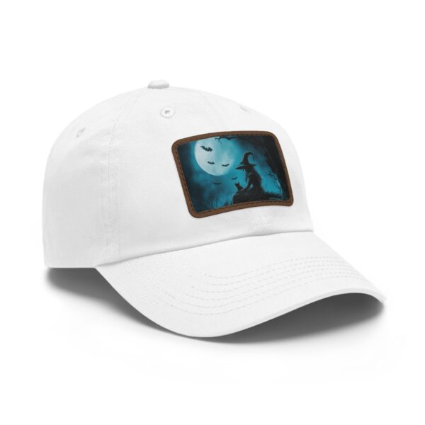 Witch With Black Cat By Moonlight #MJ-W003 Logo Leather Patch Dad Hat - Casual Style for Music Lovers - Image 12