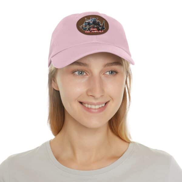 Arm The Animals Rhino Logo  Artistic Round Leather Patch Dad Hat - Stylish Casual Cap - Image 104