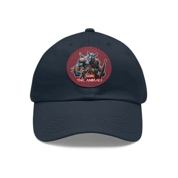 Arm The Animals Rhino Logo  Artistic Round Leather Patch Dad Hat - Stylish Casual Cap - Image 86