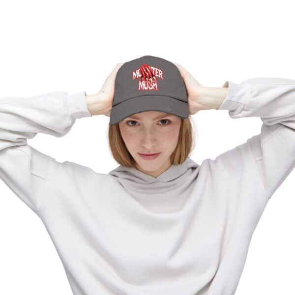 Monster Mosh Logo Distressed Cap for Gothic Style Lovers - Image 42