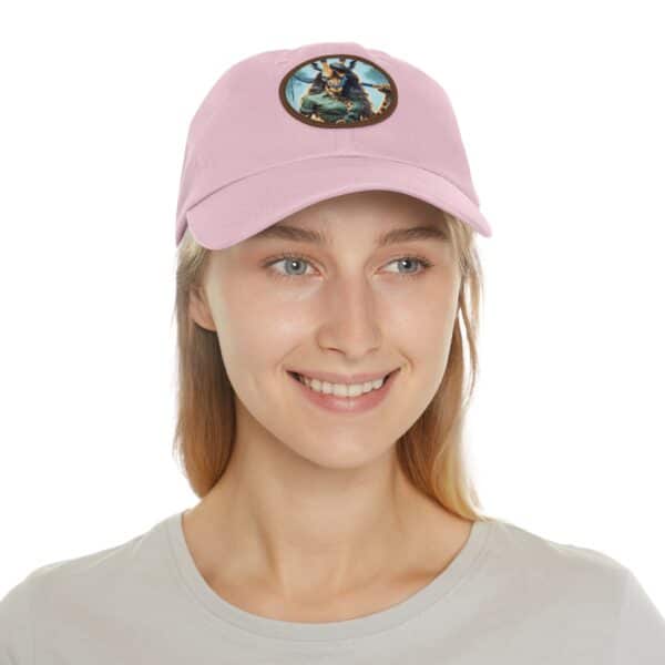 Arm The Animals: Hunter Giraffe Girl #AA-D-Gi001 Artistic Round Leather Patch Dad Hat - Stylish Casual Cap - Image 99