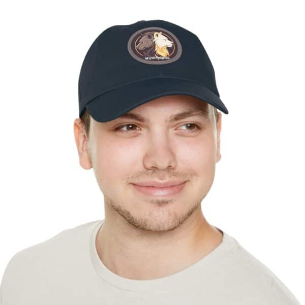 Wyldesigns Logo  Artistic Round Leather Patch Dad Hat - Stylish Casual Cap - Image 85