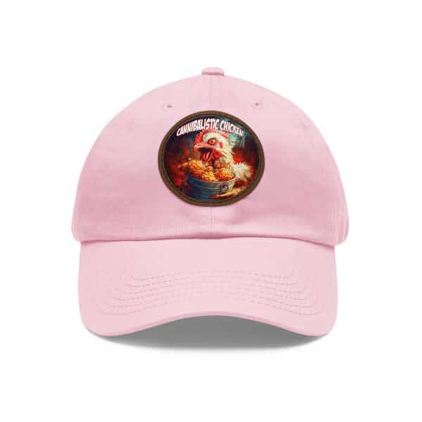 Cannibalistic Chicken Band Artistic Round Leather Patch Dad Hat - Stylish Casual Cap - Image 106