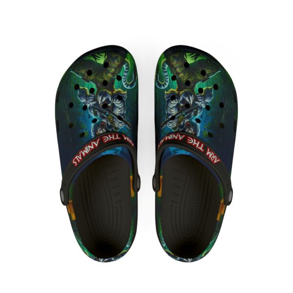 Clog Shoes - Arm The Animals: Commando Tiger #AA-D-WT003 Design - Image 2