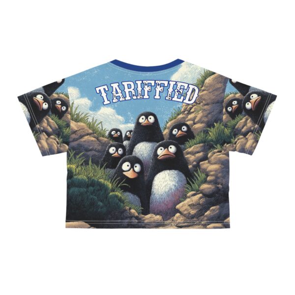 Tariffied Crop Tee (AOP) – Tariff Fear Is Real - Image 3