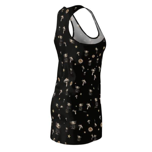 Baby Dragon & Mushrooms Pattern Women's Cut & Sew Racerback Dress (AOP) - Image 4