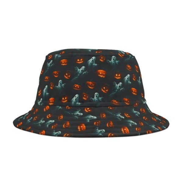 Ghosts & Pumpkins Pattern 3 Bucket Hat - Halloween Fashion Accessory - Image 4
