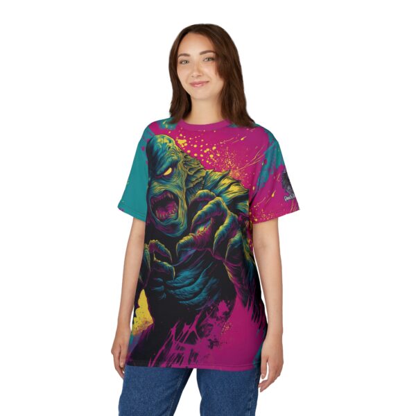 The Creature From The Deep Pop 60's Art Style Tee Unisex (AOP) - Image 11