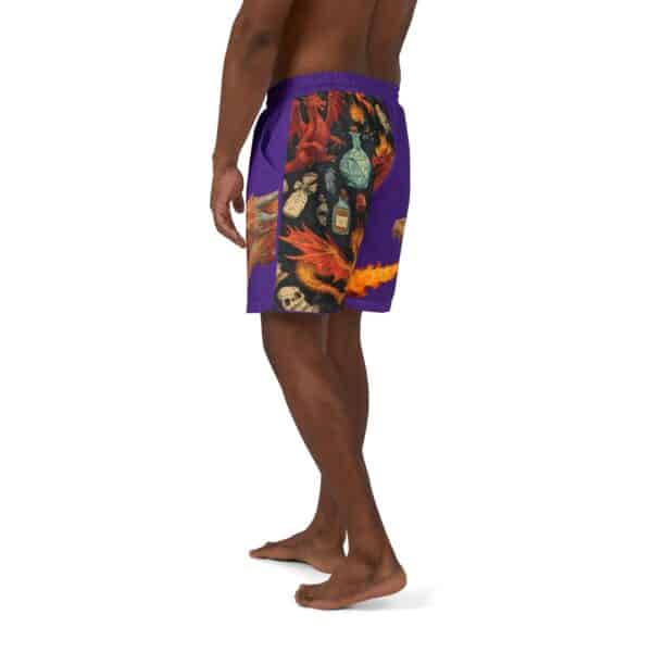 Epic Dragon Swim Shorts Purple - Unisex Beachwear for Fantasy Fans - Image 4