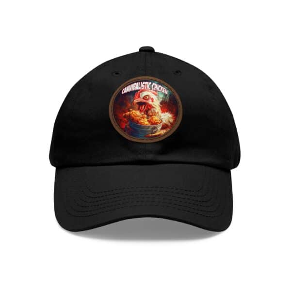 Cannibalistic Chicken Band Artistic Round Leather Patch Dad Hat - Stylish Casual Cap - Image 16