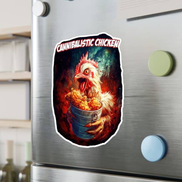 Cannibalistic Chicken Kiss-Cut Vinyl Decal - Quirky Retro Animal Sticker for Home, Laptop & More - Image 21