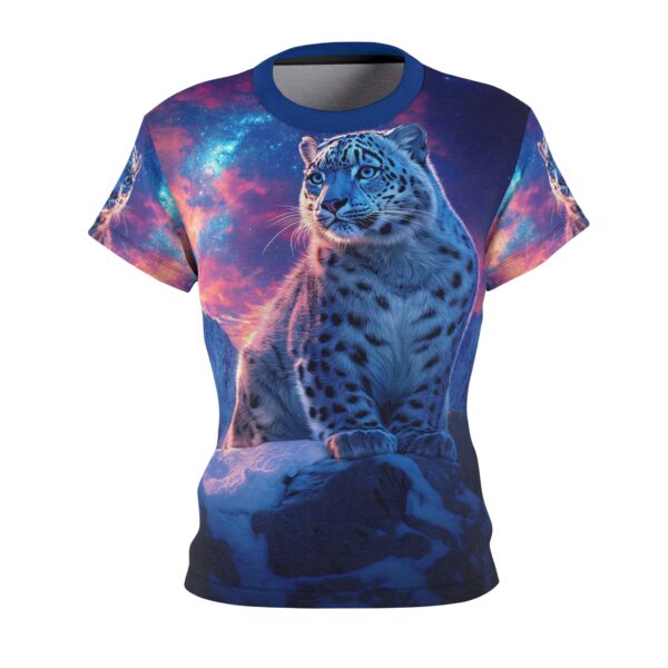 Snow Leopard Women's Tee by Wyldesigns - Wildlife Graphic T-Shirt #WD-D016 (AOP) - Image 2