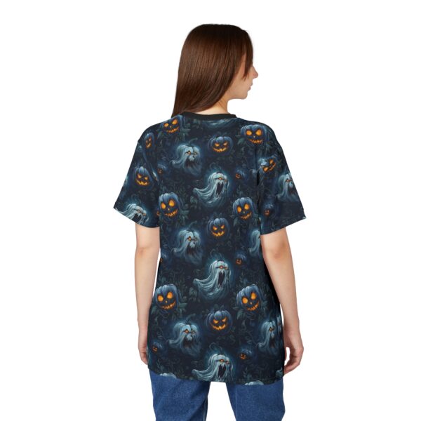 Unisex Tee Halloween Ghosts & Pumpkins Pattern 2 - Image 11