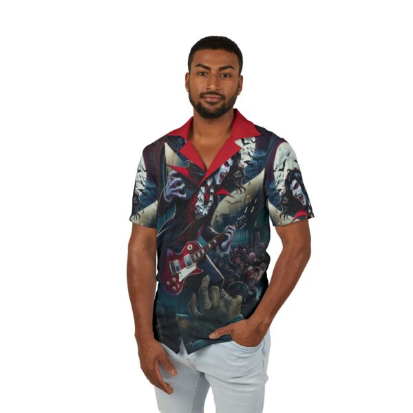 Men's Hawaiian Camp Shirt Monster Mosh 2024 Tour Dracula On Guitar MM-D-D07 - Perfect for Summer Escapes - Image 3