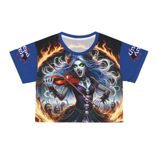 Ariel Undead Angel Violinist Crop Tee (AOP) - Image 2