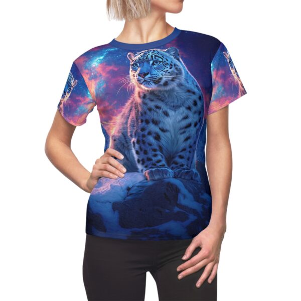 Snow Leopard Women's Tee by Wyldesigns - Wildlife Graphic T-Shirt #WD-D016 (AOP)
