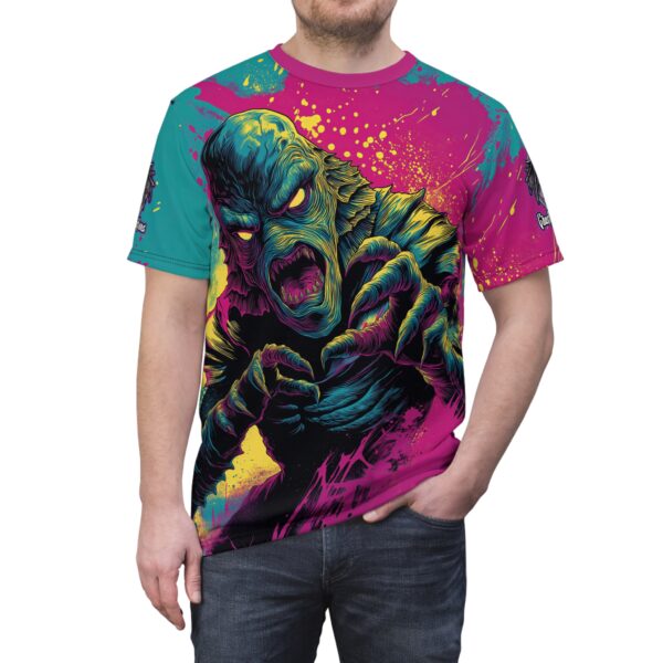 The Creature From The Deep Pop 60's Art Style Tee Unisex (AOP) - Image 9