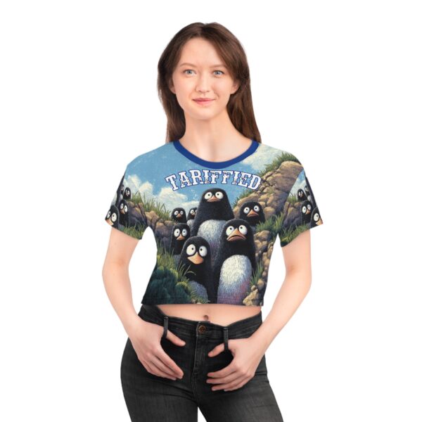 Tariffied Crop Tee (AOP) – Tariff Fear Is Real - Image 7