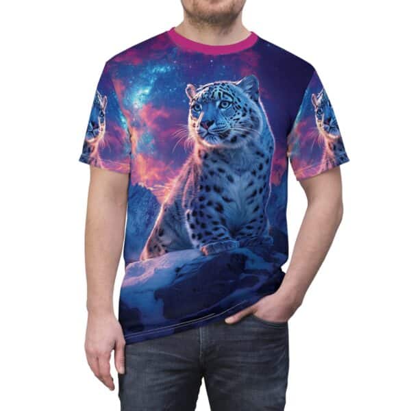 Snow Leopard Unisex Tee by Wyldesigns - Wildlife Graphic T-Shirt #WD-D016 (AOP) - Image 21