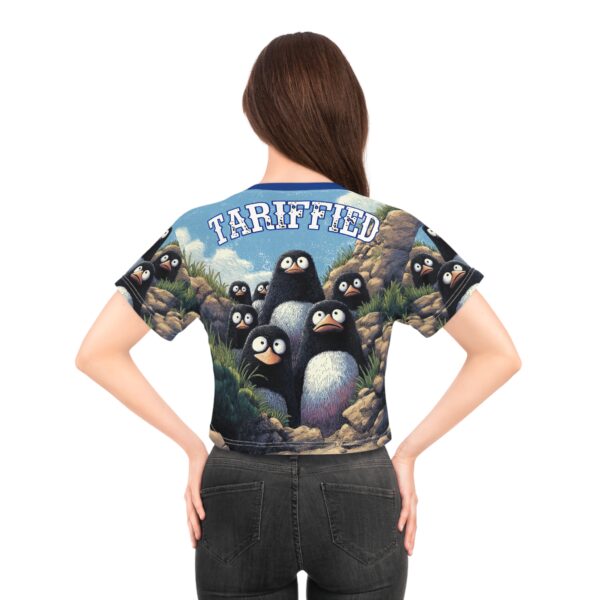 Tariffied Crop Tee (AOP) – Tariff Fear Is Real - Image 4