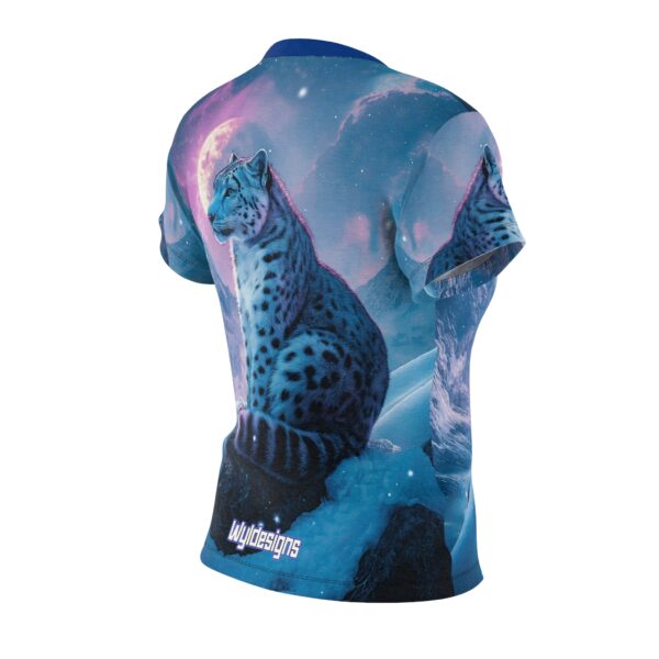 Snow Leopard Women's Tee by Wyldesigns - Wildlife Graphic T-Shirt #WD-D017 (AOP) - Image 7