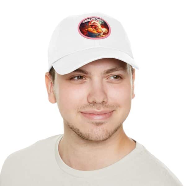 Cannibalistic Chicken Band Artistic Round Leather Patch Dad Hat - Stylish Casual Cap - Image 50