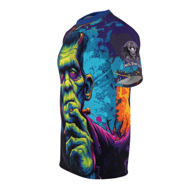Frankenstein Pop 60's Art Style Tee Unisex (AOP) - Image 3