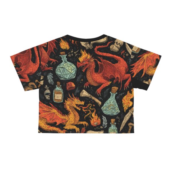 Dragon Crop Tee - Epic Dragon Pattern D&D Inspired - Image 3