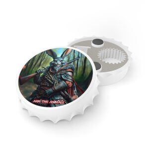 Arm The Animals: Hunter Rabbit #AA-D-Ra001 Bottle Opener – Gothic Decor for Halloween & Everyday Use