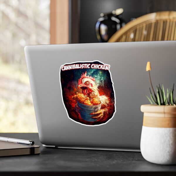 Cannibalistic Chicken Kiss-Cut Vinyl Decal - Quirky Retro Animal Sticker for Home, Laptop & More - Image 16