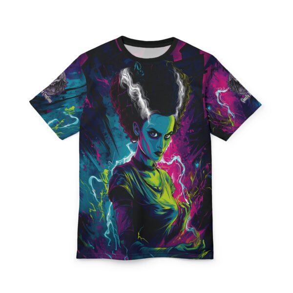 Bride Of Frankenstein Pop 60's Art Style Tee Unisex (AOP) - Image 6