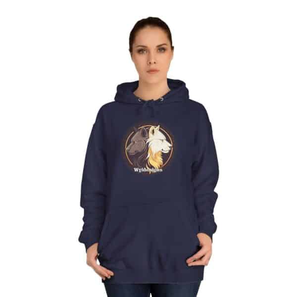Wolf Howling WD-D001 By Wyldesigns Unisex College Hoodie - Image 20