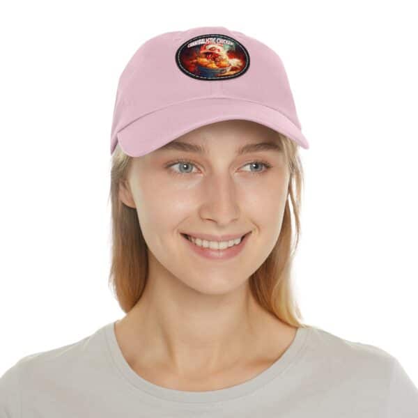Cannibalistic Chicken Band Artistic Round Leather Patch Dad Hat - Stylish Casual Cap - Image 99
