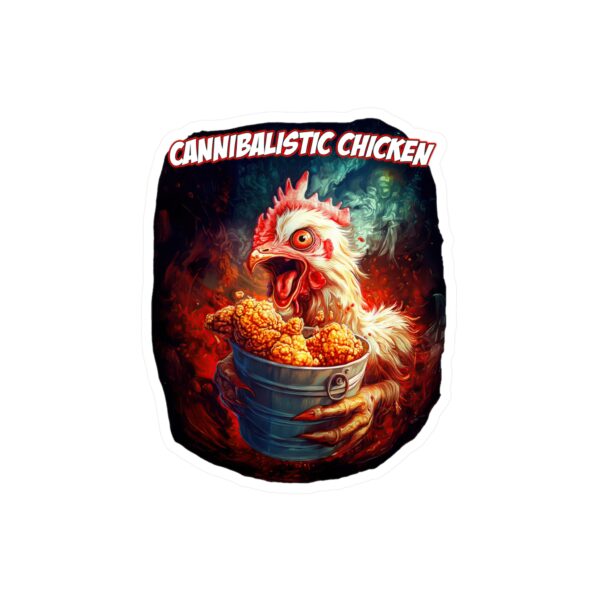 Cannibalistic Chicken Kiss-Cut Vinyl Decal - Quirky Retro Animal Sticker for Home, Laptop & More - Image 7